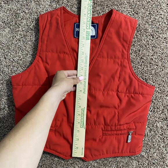 Vintage North Face Vest Womens 12 Quilted Insulated Snap Front Outdoor USA 80s - Picture 9 of 10